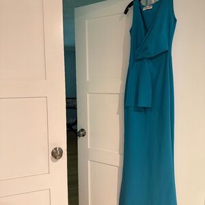 New Chiara Boni  Petite Robe teal gown US 4 It 40